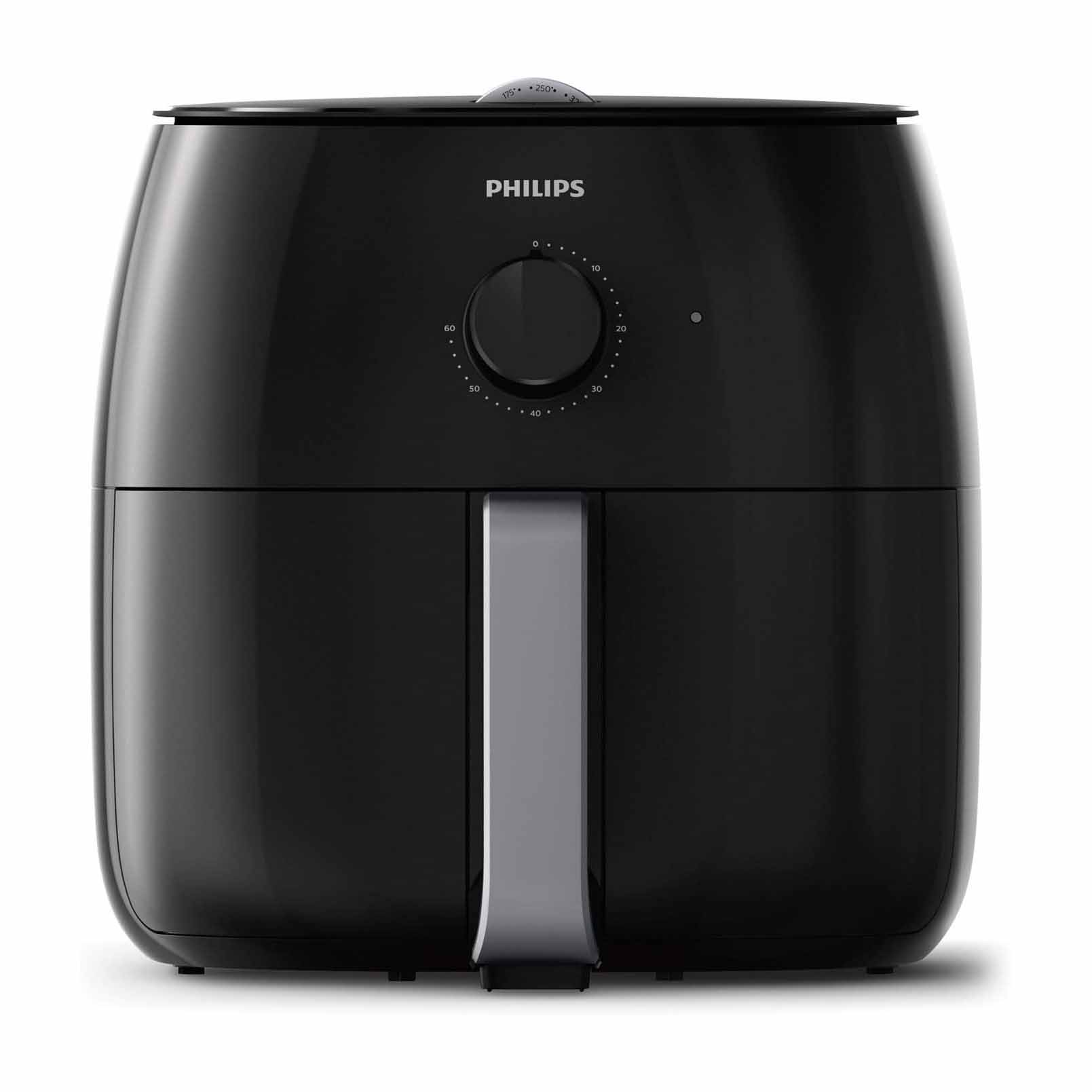 black Philips Premium Airfryer XXL with Fat Removal Technology and a removable basket
