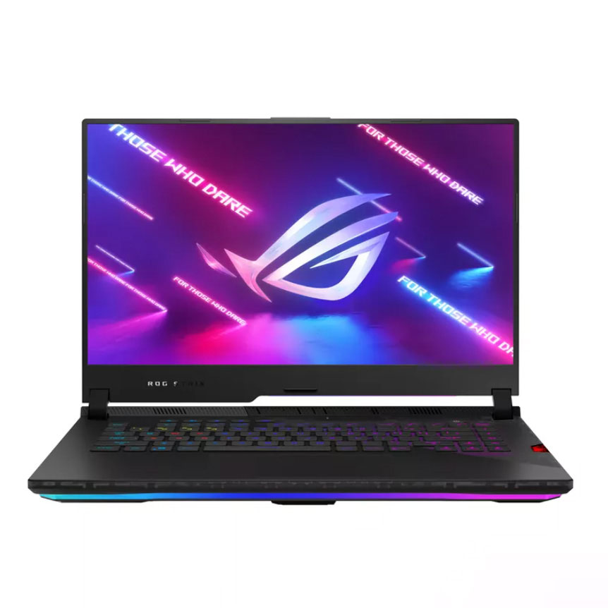 Asus gaming laptop in black with LED lights
