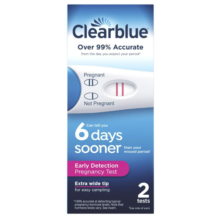 pregnancy test in blue packaging