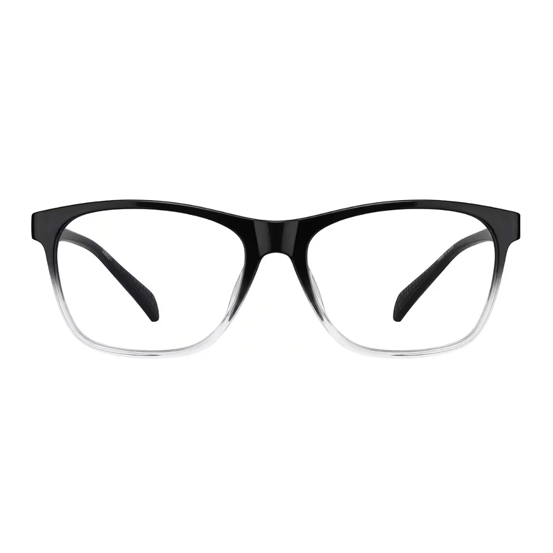 Square black and white glasses