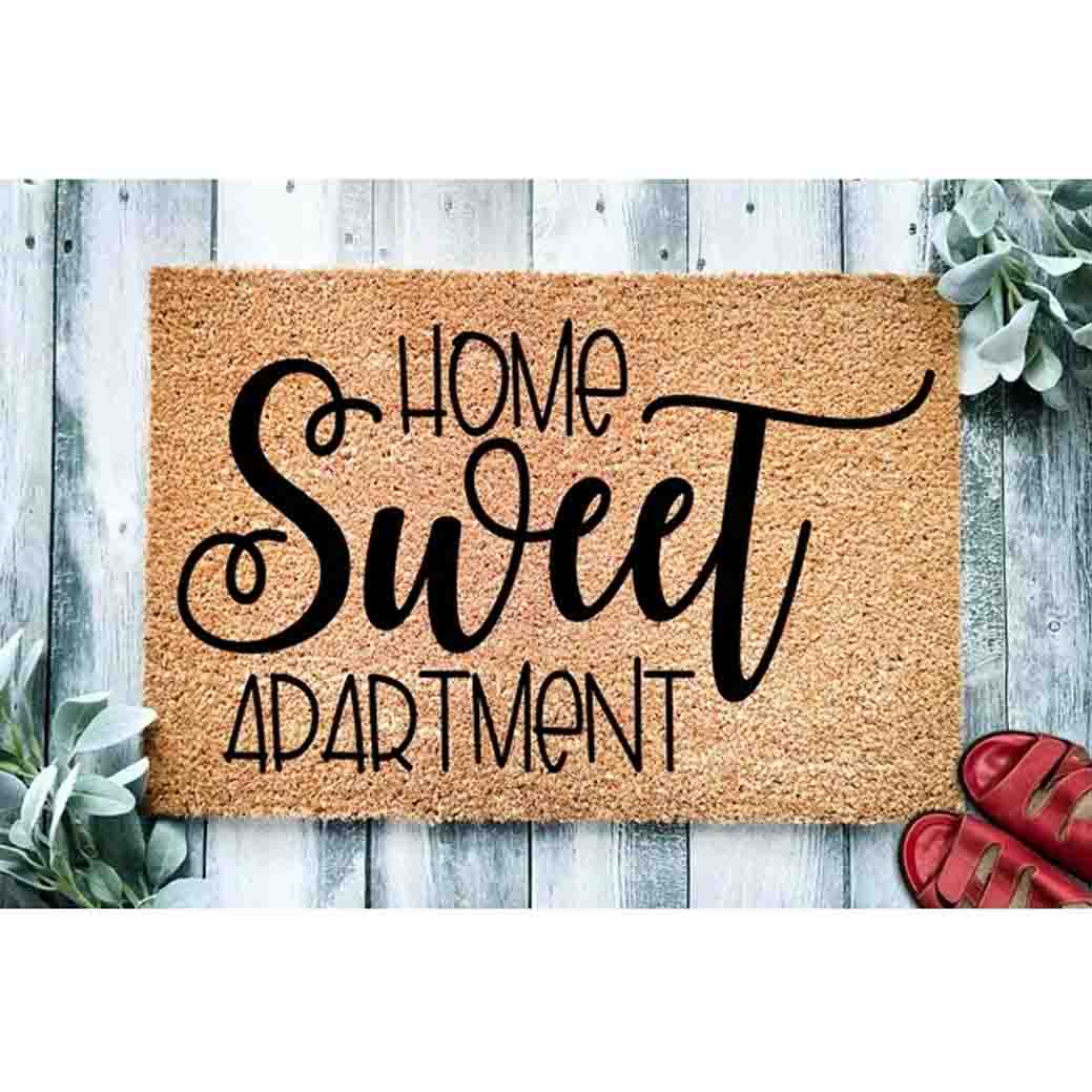 Home Sweet Apartment Doormat in brown and black