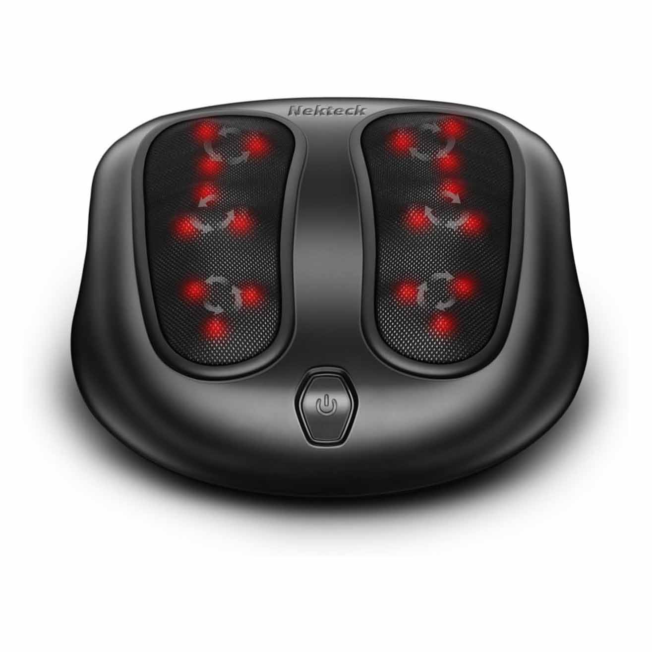 black electric foot massager with massaging nodes