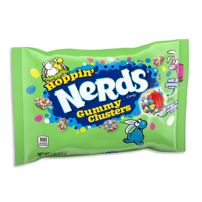 Nerds Hoppin' Gummy Clusters in a green packet