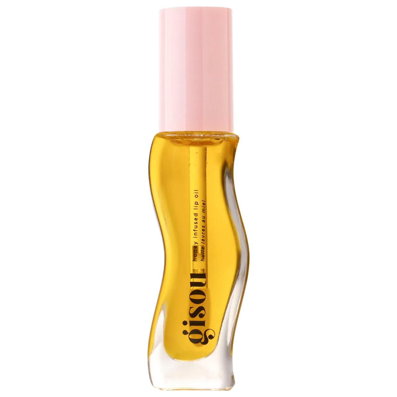 Gisou Honey Infused Lip Oil in a curvy bottle