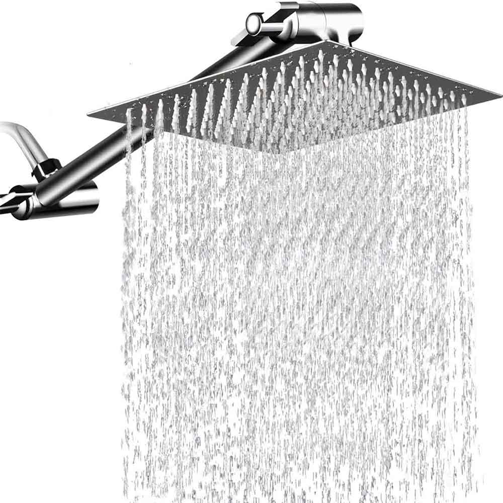 large stainless steel square rainfall shower head