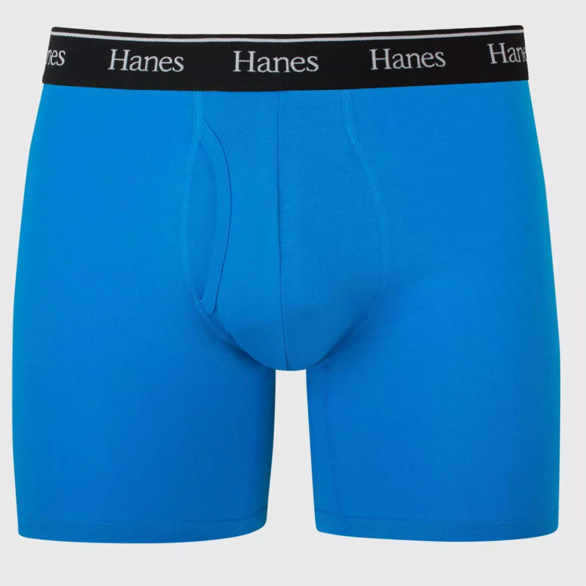 Blue and black Hanes boxer briefs