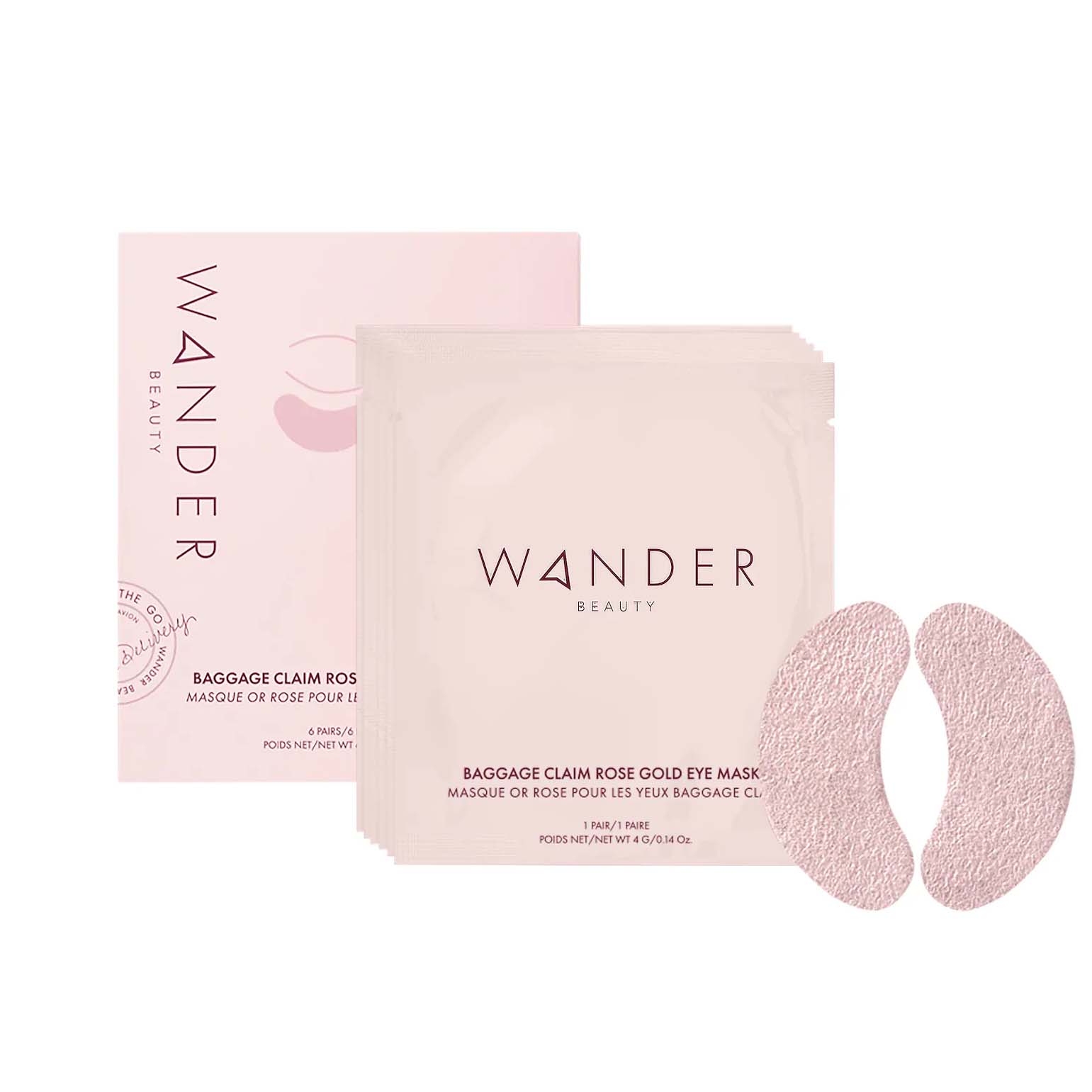 Wander Beauty Baggage Claim Eye Masks with pink eye patches