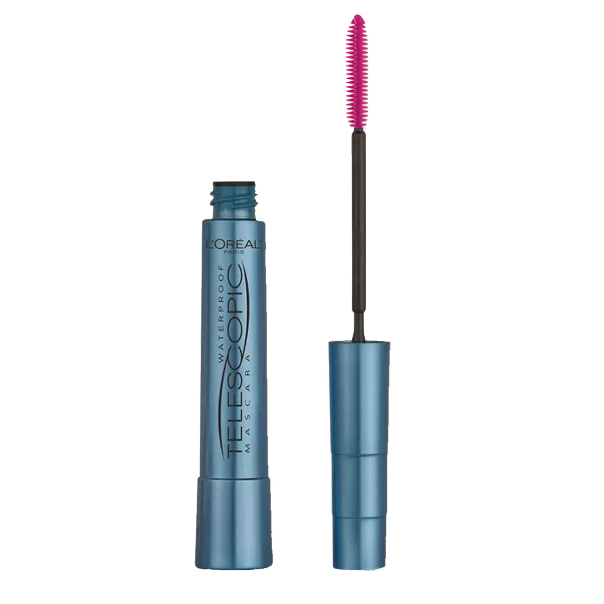 L'Oréal Telescopic Original Waterproof Mascara in a blue tube with a pink wand