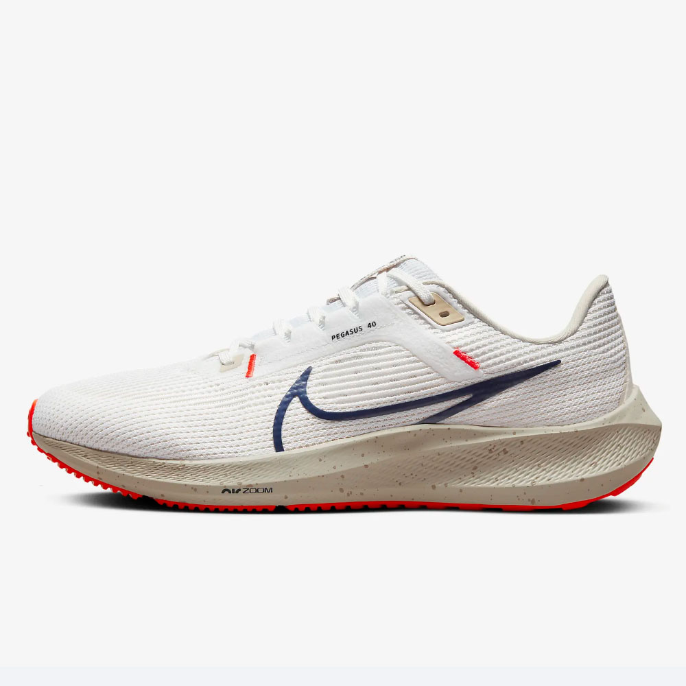 Nike Pegasus running shoes in white, red and blue