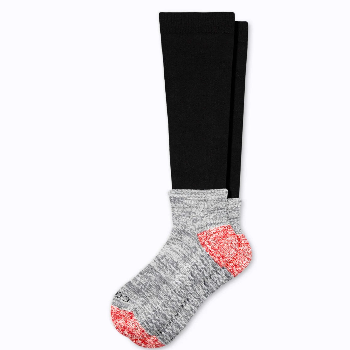Grey and black compression socks