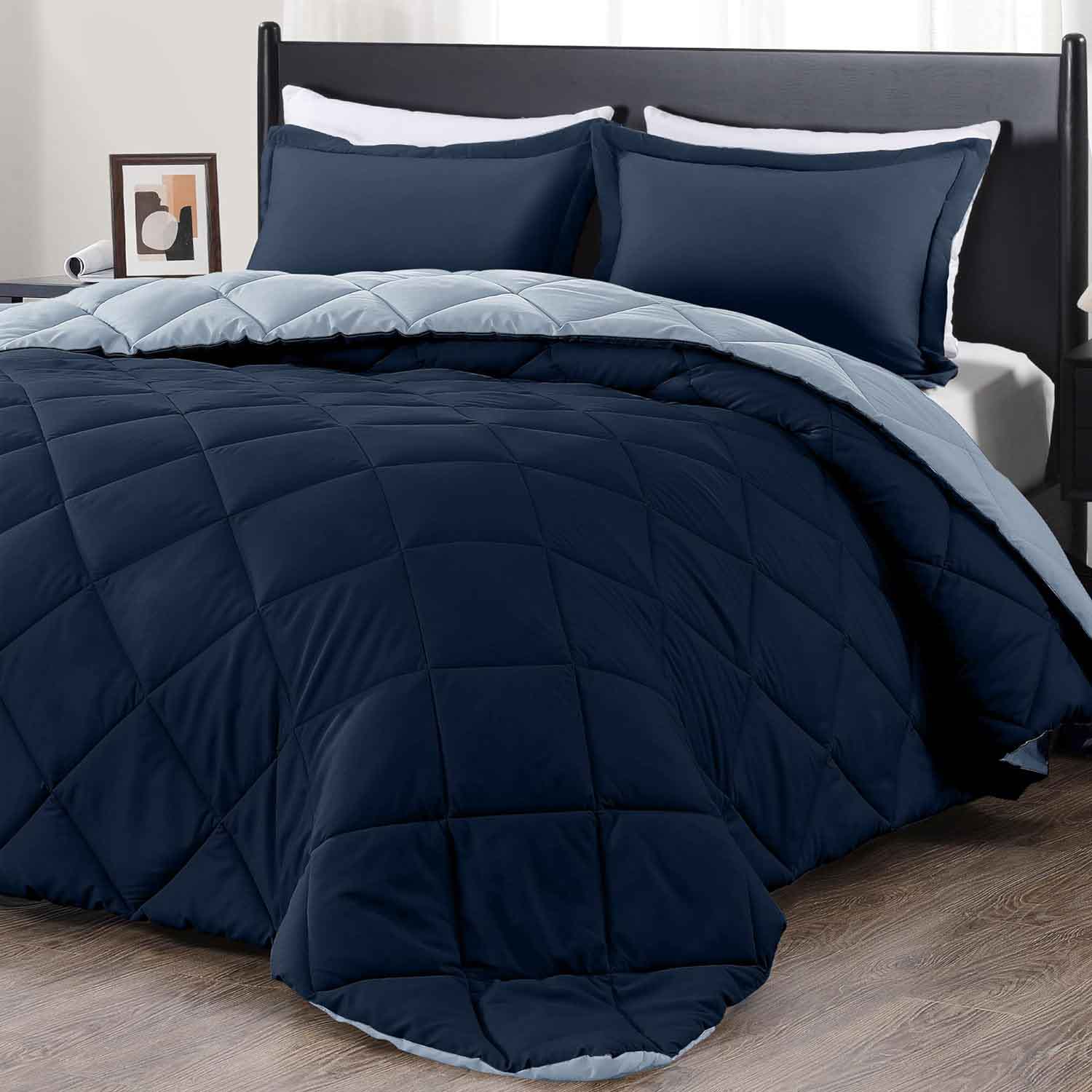 downluxe king Comforter Set in blue