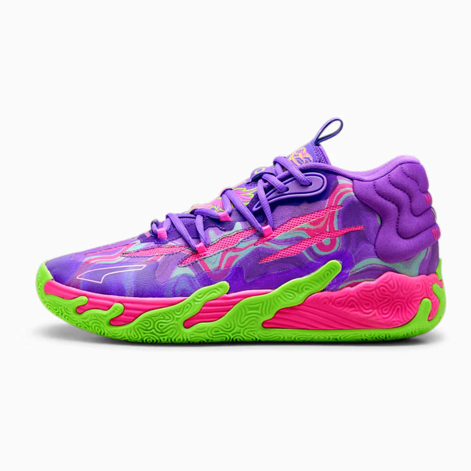 PUMA x LAMELO BALL MB.03 Toxic Men's Basketball Shoes in purple, green and pink