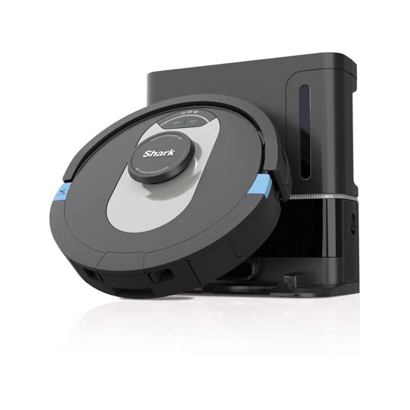 Shark AI Ultra Robot Vacuum with Matrix Clean device in black with intelligent home mapping 