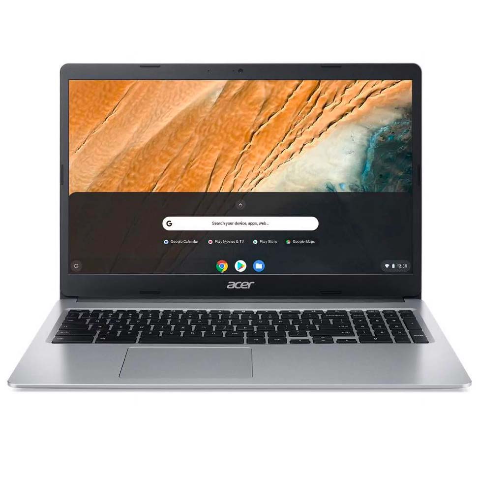 the Acer Chromebook 315 15.6-Inch Laptop in silver and black