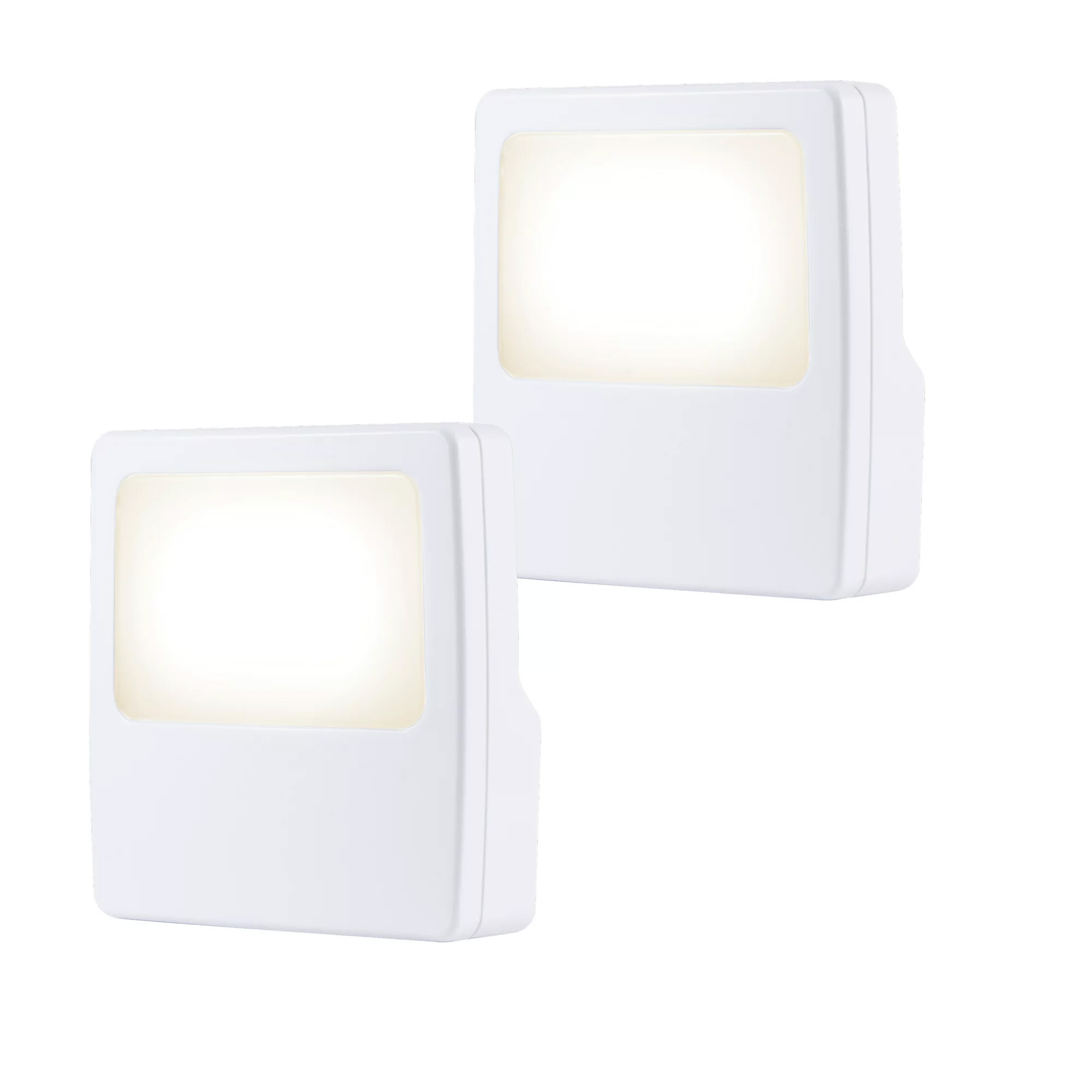 two pack of white plug-in LED night lights