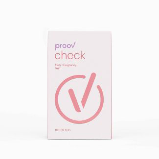 Proov test strips in rectangle box with pink and purple accent