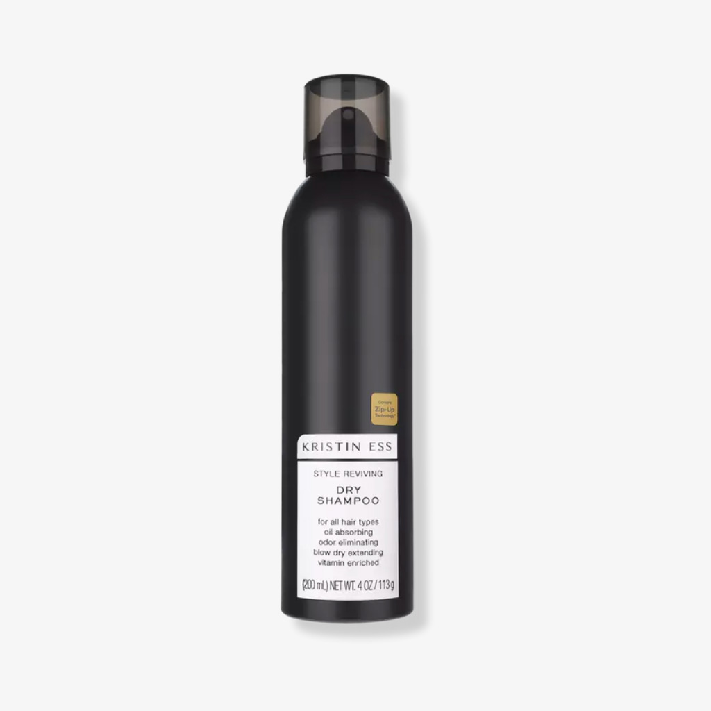 Style Reviving Dry Shampoo with Vitamin C for Oily Hair in black bottle