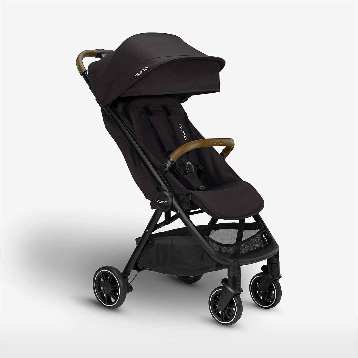 compact baby stroller from Nuna trvl in black 