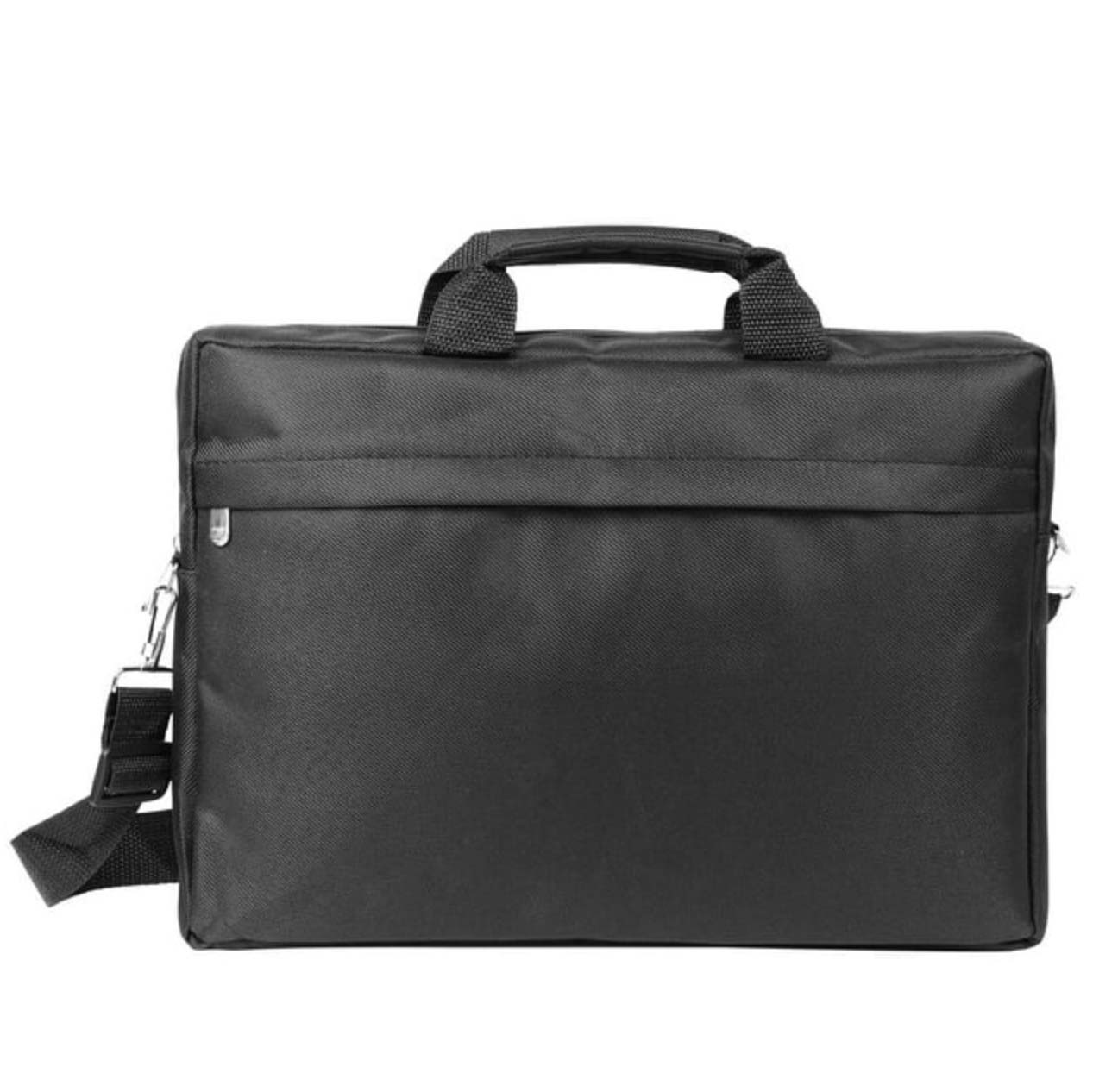 Minimalist black shoulder laptop bag