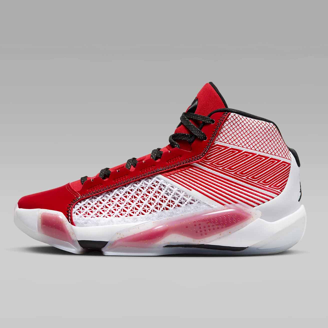 Air Jordan XXXVIII "Celebration" basketball shoes in red and white