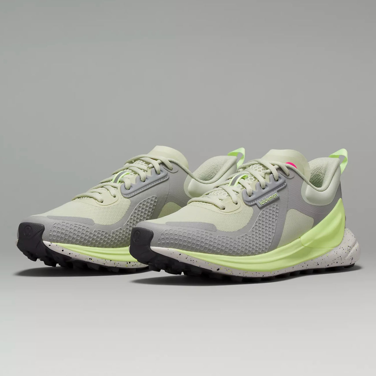 Grey and neon yellow hiking shoes