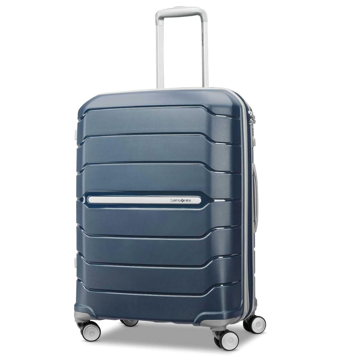 Samsonite hardside carry-on luggage in grey-blue