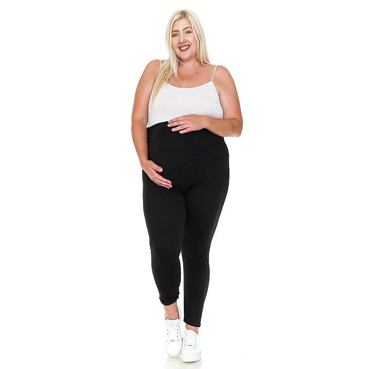 Image of pregnant mom in black legging