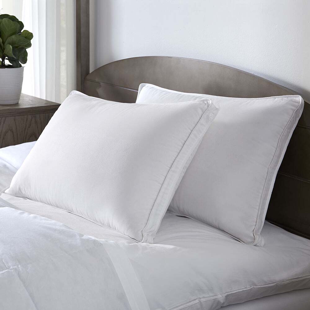 pack of two Double DownAround Organic Cotton Cover Pillows in white