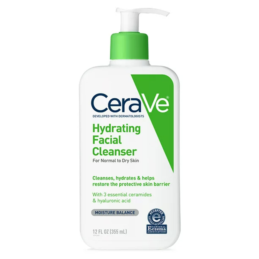 a bottle of CeraVe Hydrating Facial Cleanser