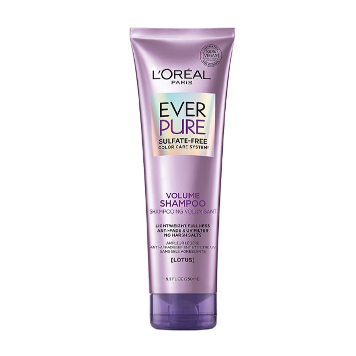 Purple tube of L'Oréal Volume Sulfate Free Shampoo For Fine Hair