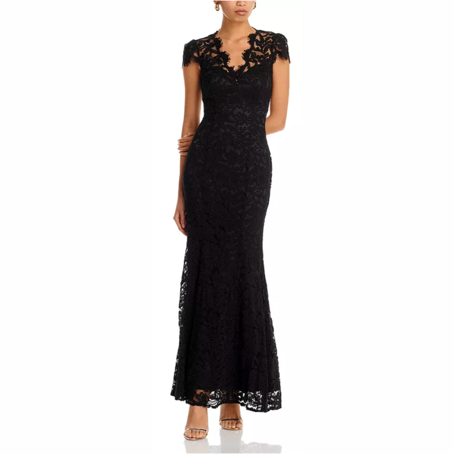 Black lacey long evening gown