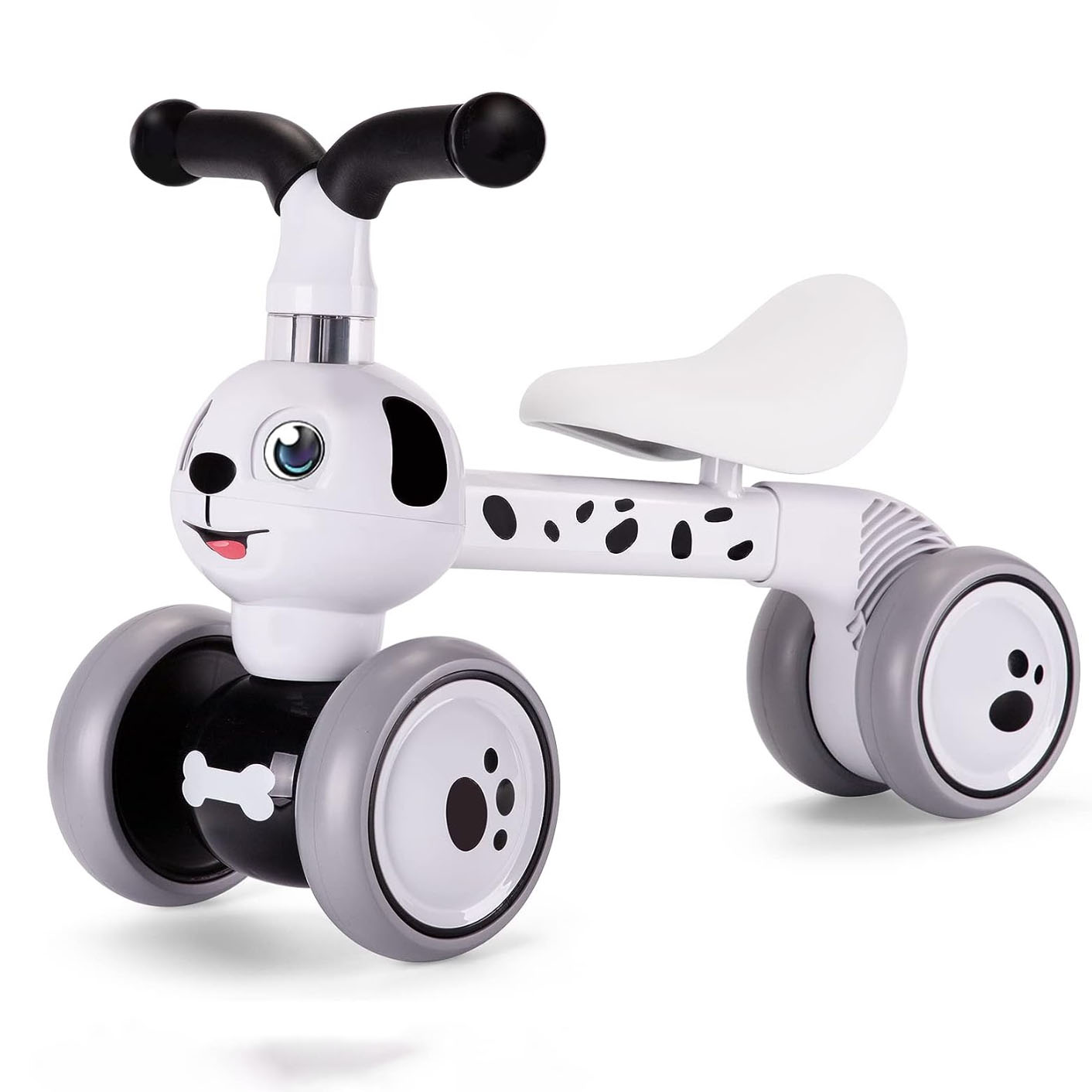 White push bike with dog character design