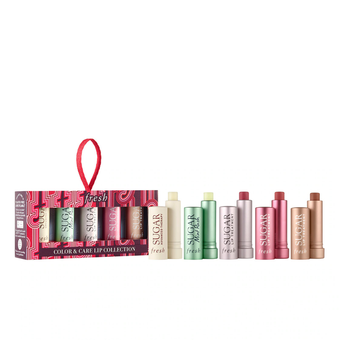 Set of lip balms in different colors