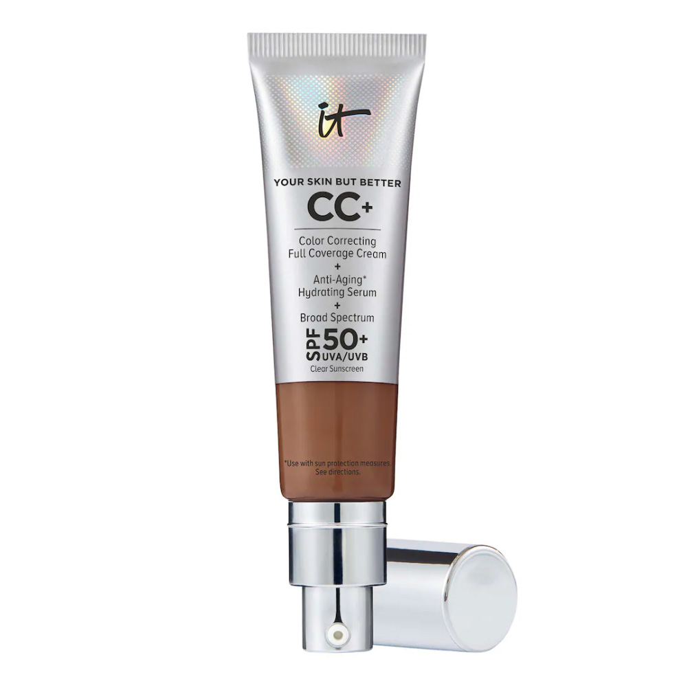 CC cream in silver tube packaging