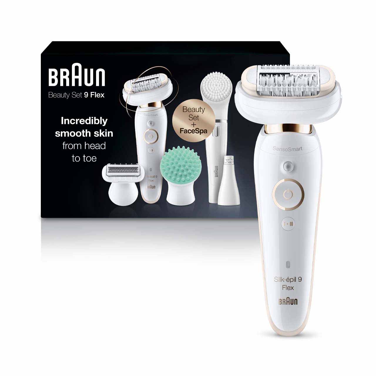 Braun Silk·épil 9 Flex Epilator Beauty Set with FaceSpa SES 9300 in white 
