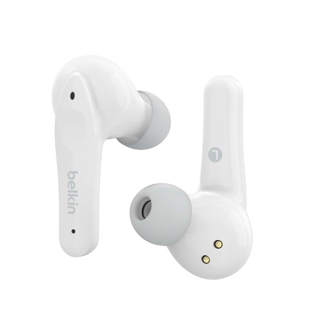 two white earbuds for kids