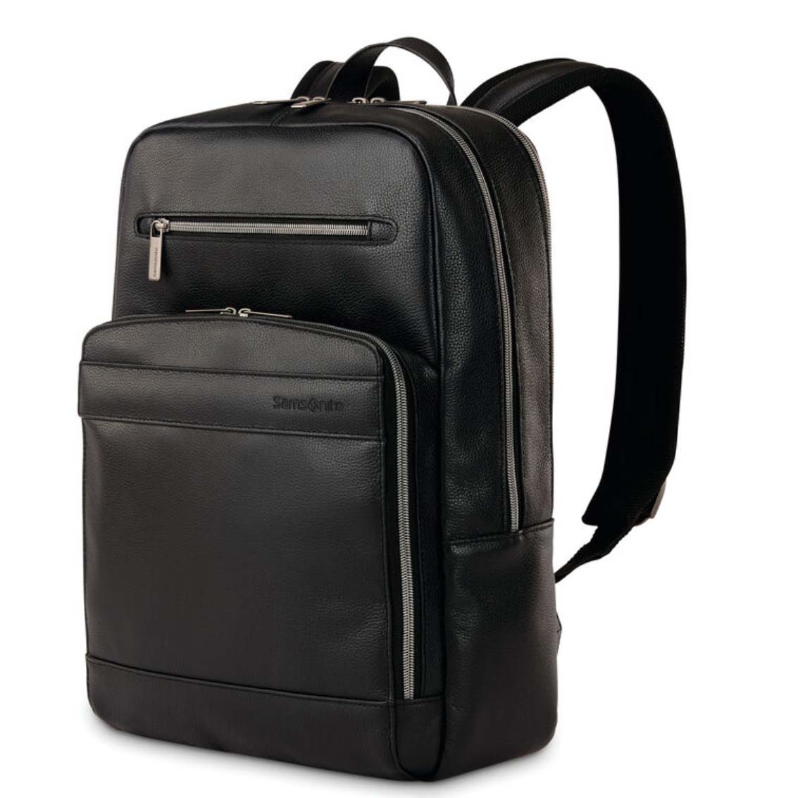 Samsonite Business Slim Leather Backpack in black