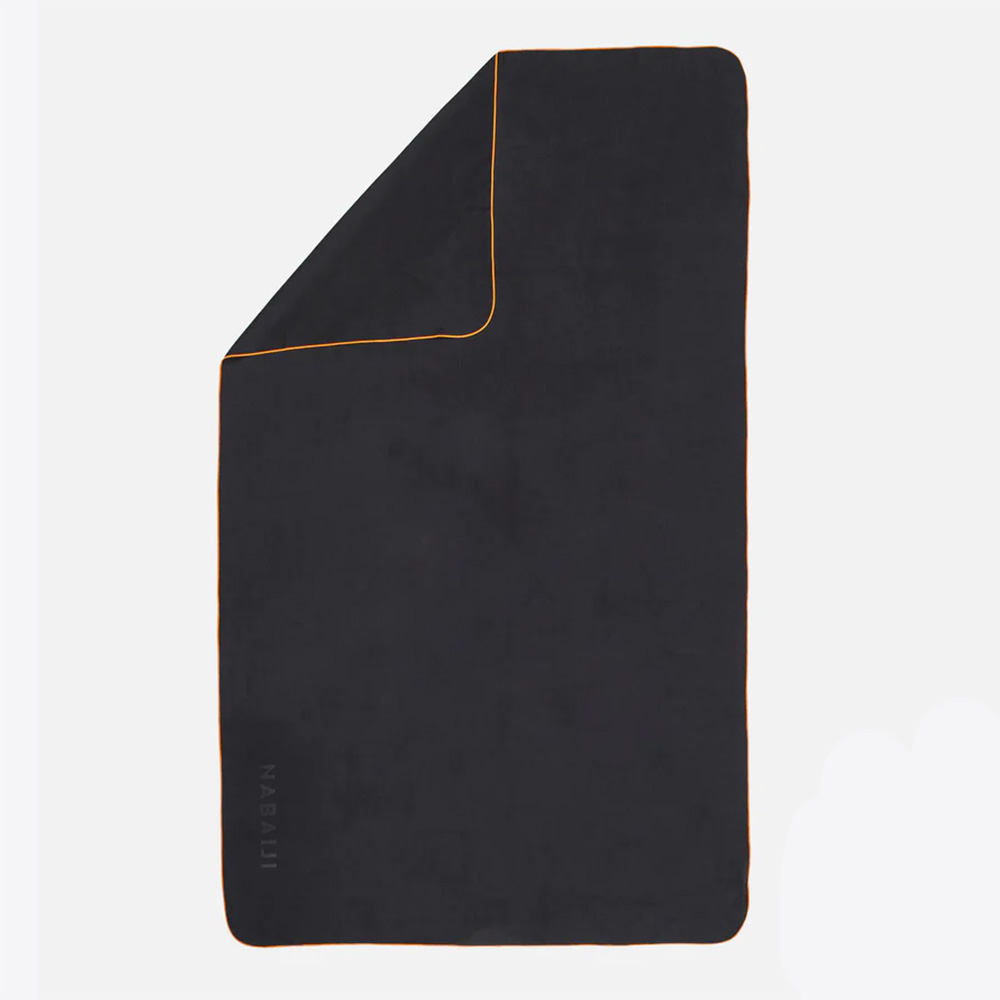 the Decathlon Nabaiji Microfiber Towel in black