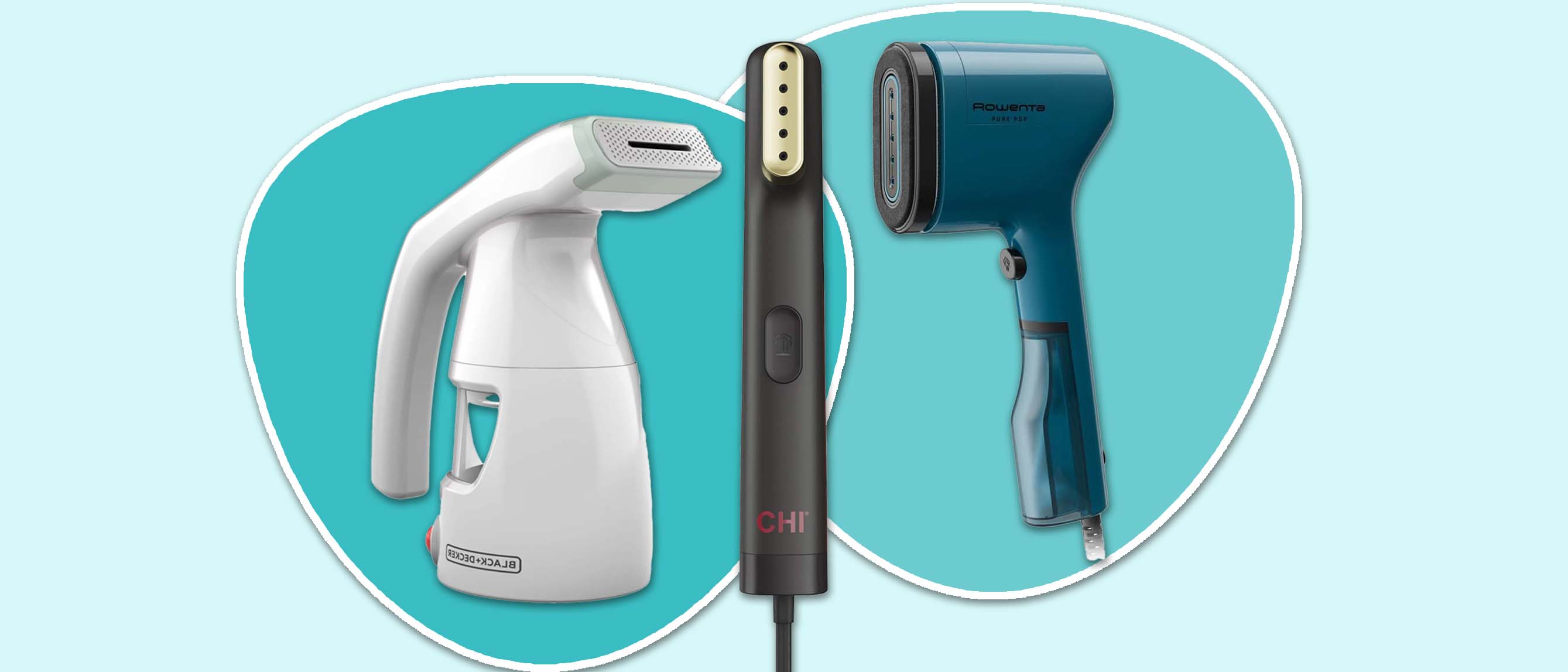three of the best travel steamers from CHI, Rowenta and BLACK+DECKER