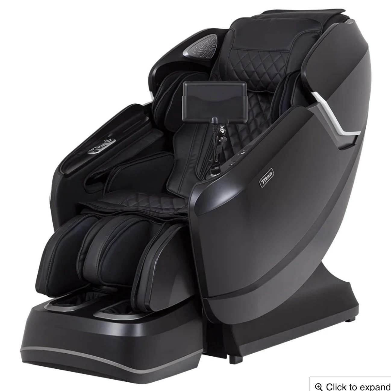 Black massage chair with LCD control