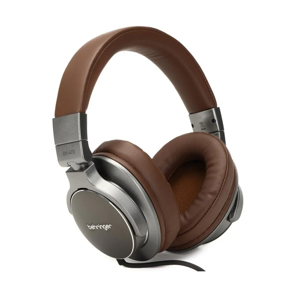 Behringer BH 470 Studio Monitoring over-ear headphones in brown and silver