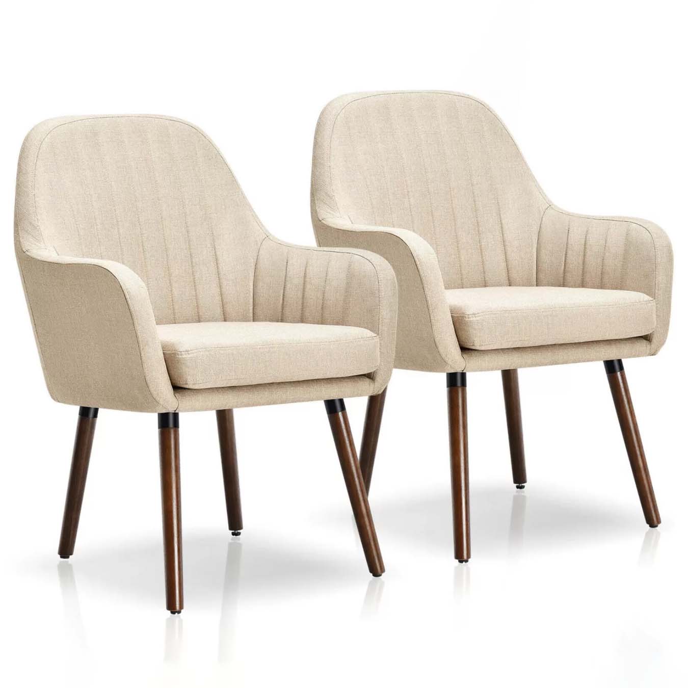 Set of 2 white accent chairs