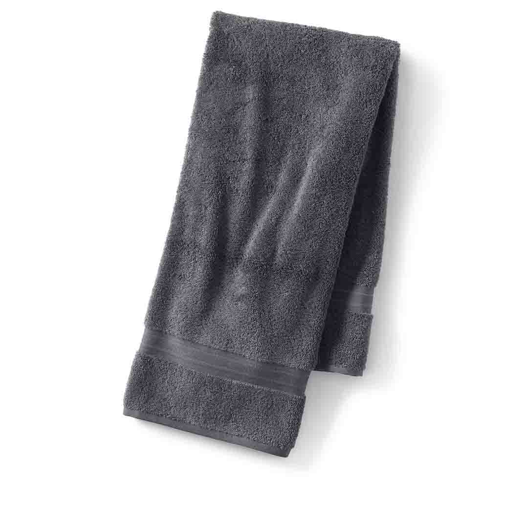 Lands' End Premium Supima Cotton Bath Towel in dark gray 