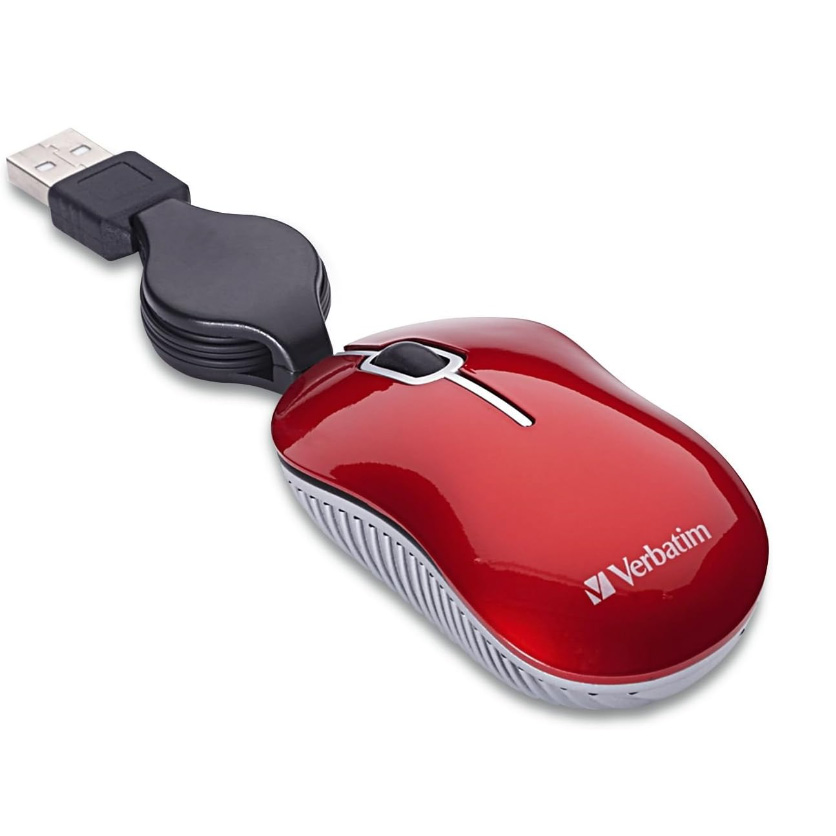 Verbatim Wired Optical USB-A Mini Mouse in red
