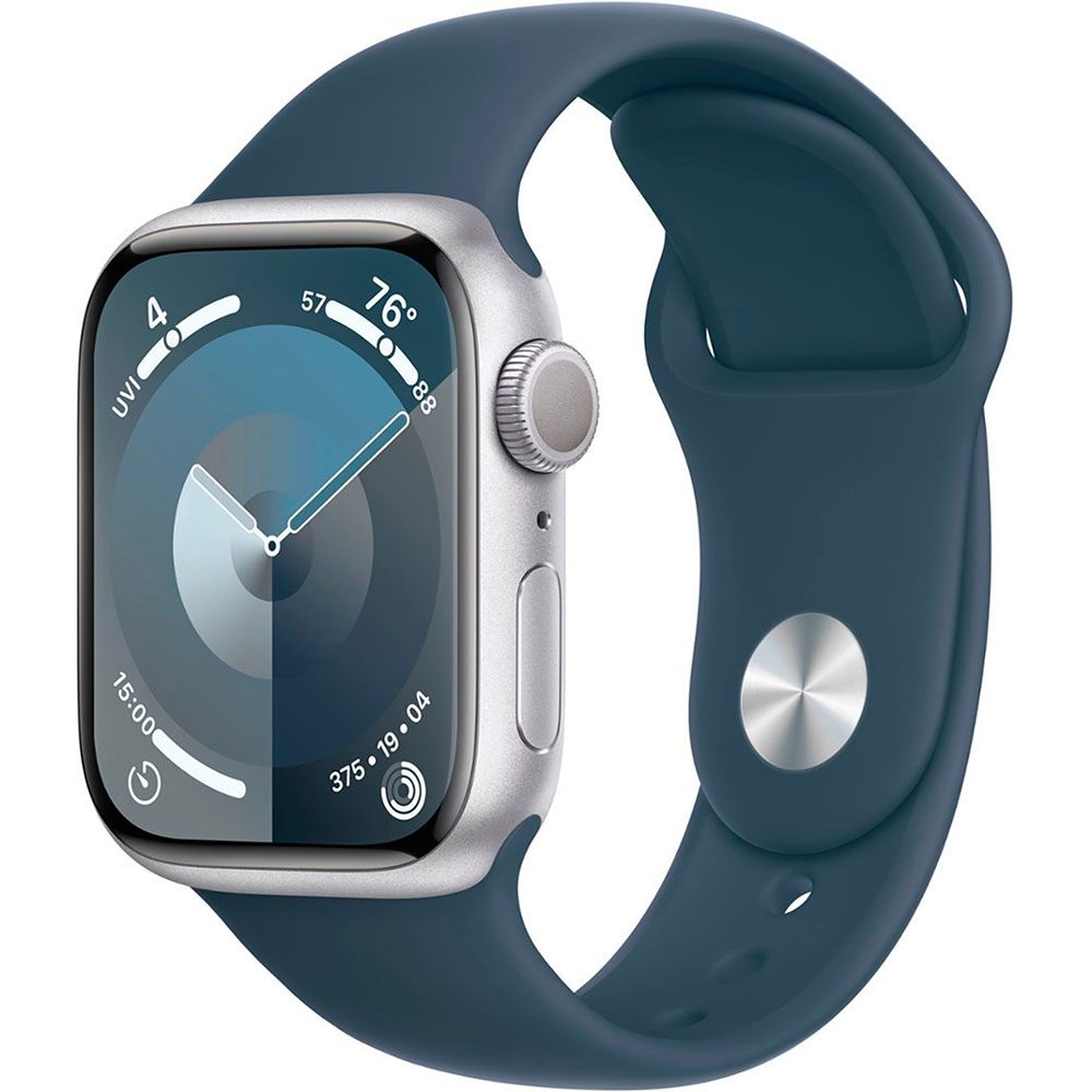 apple watch series 9 with storm blue sports band
