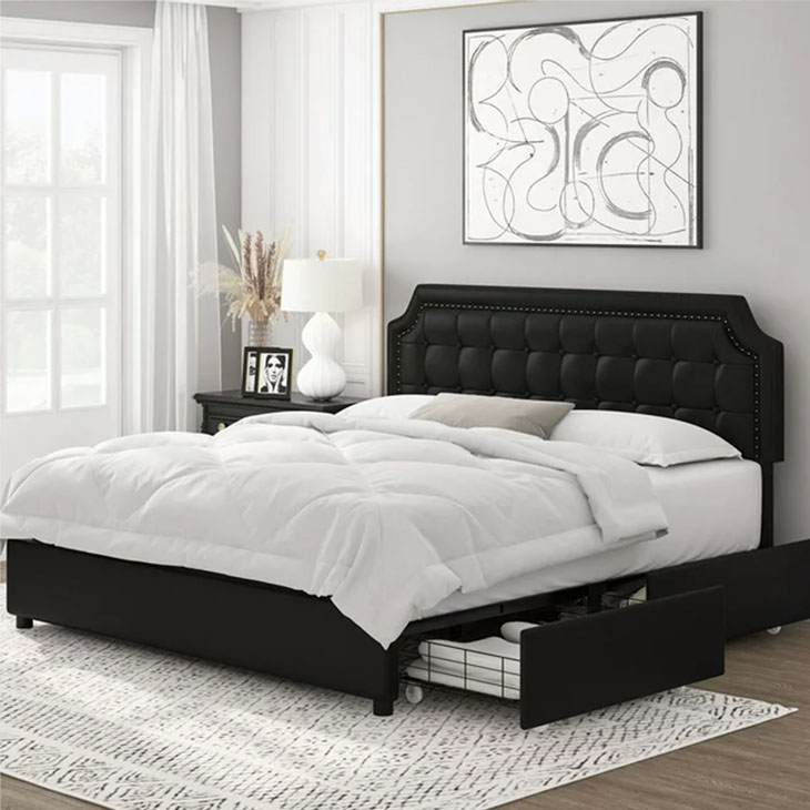 Homfa Queen Size Storage Bed in room seting