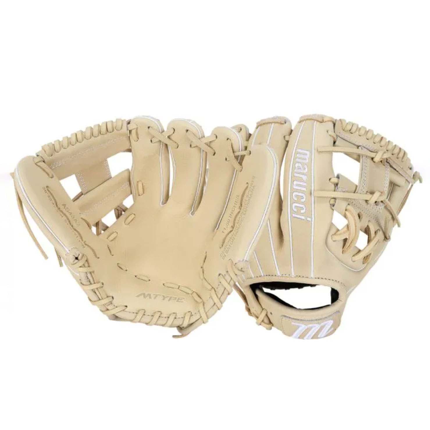 Marucci baseball gloves in cream