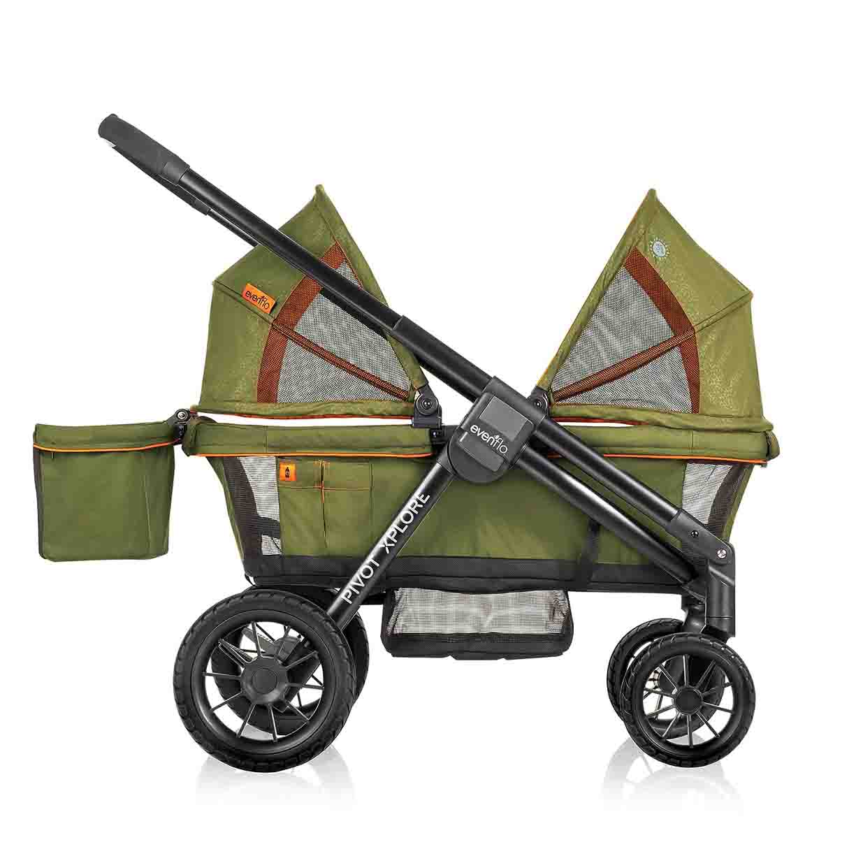 wagon stroller in dark green