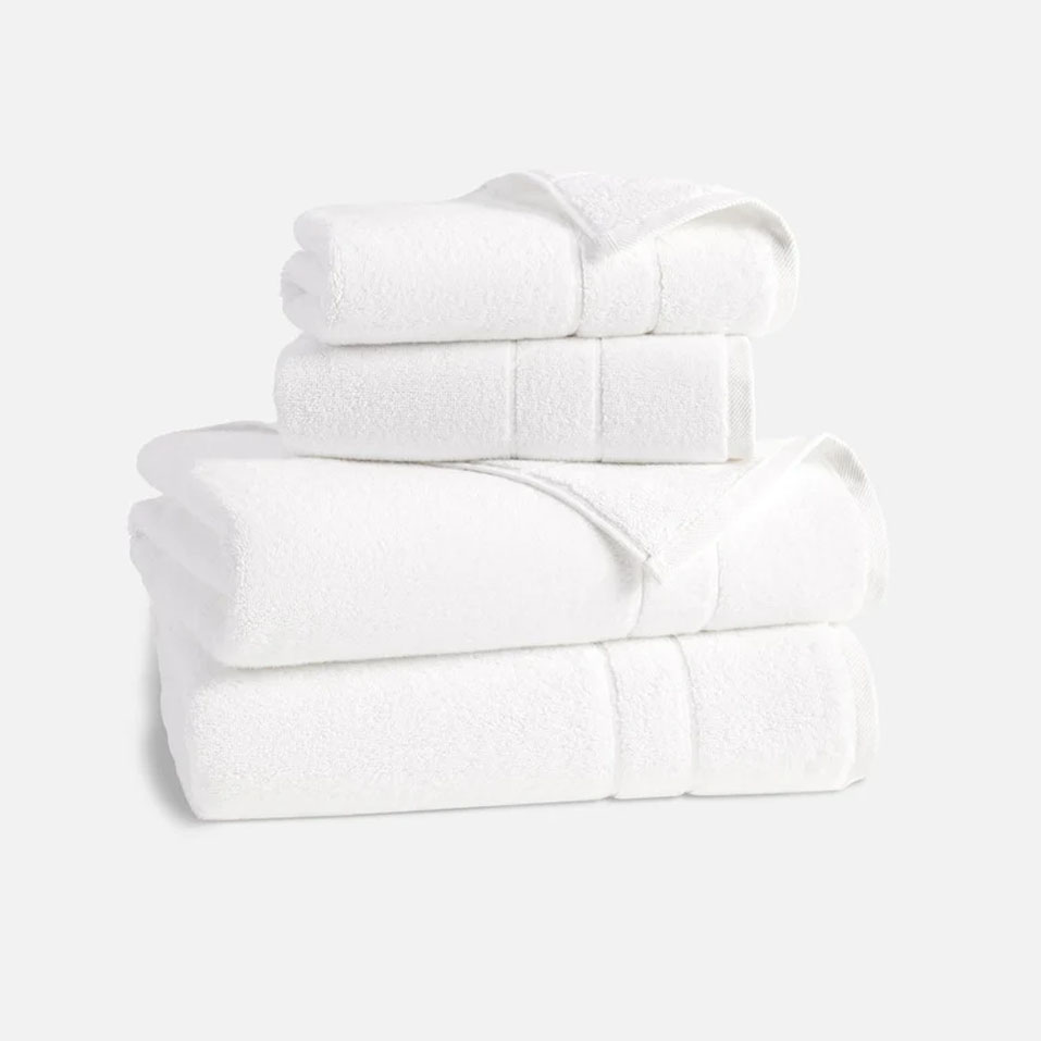 2 bath and hand Super-Plush Turkish Cotton Bath Towels in white 