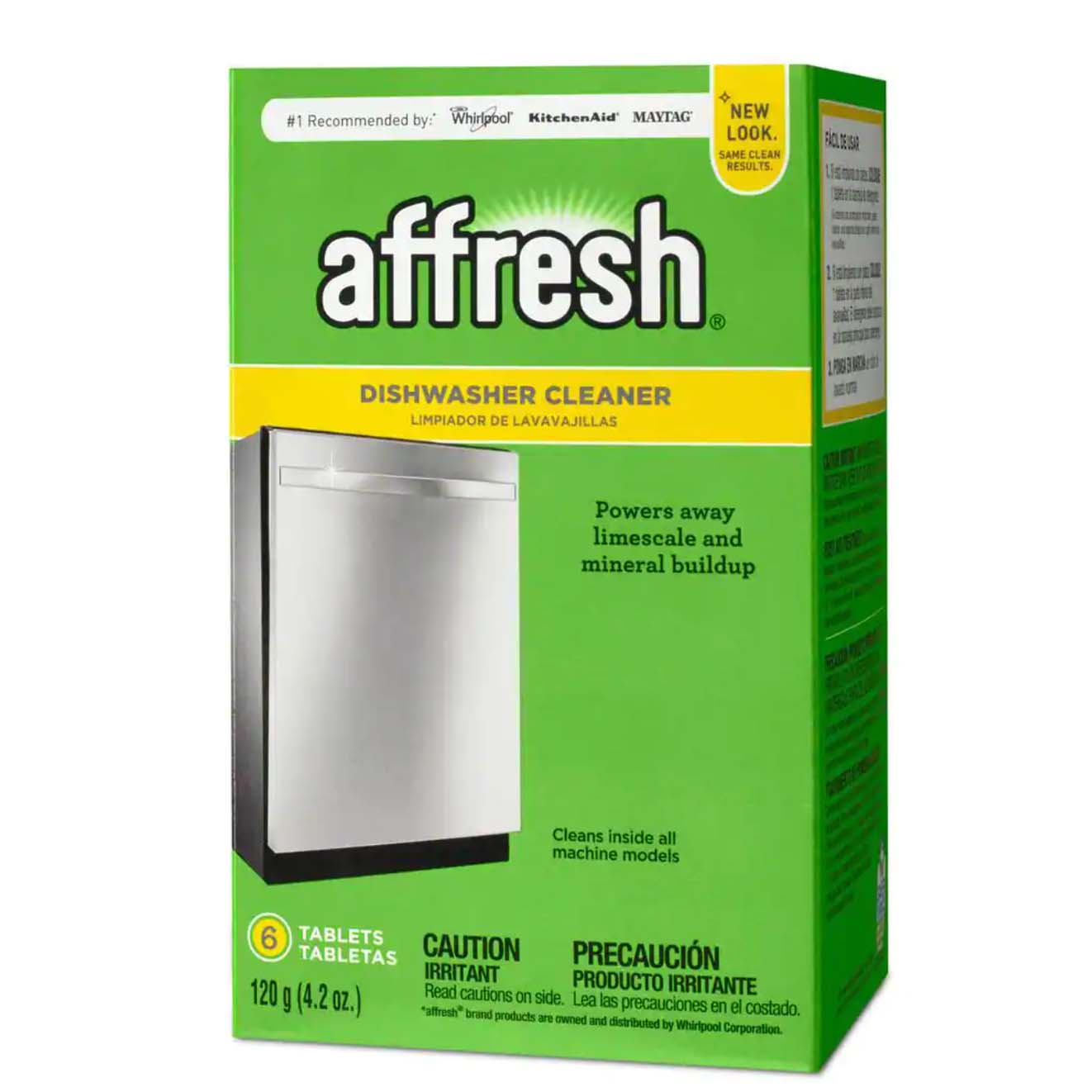 green packet of Affresh Dishwasher Cleaner Tablets
